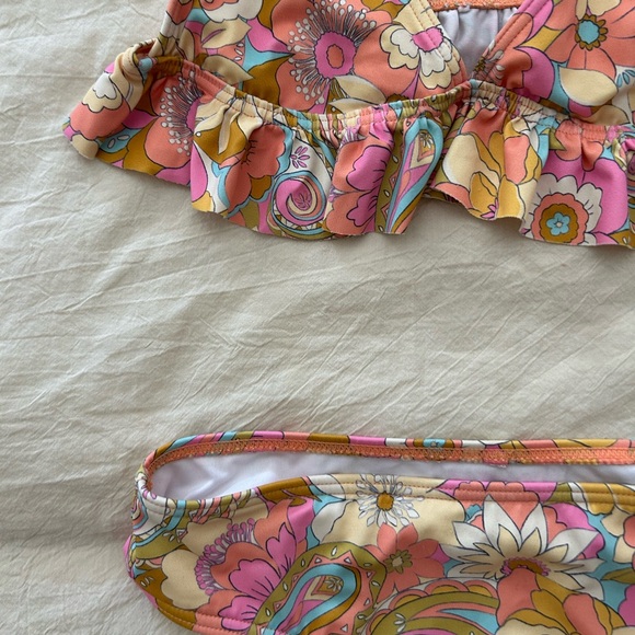 Billabong Girl's Aint She A Beaut Ruffle Tri Set - Picture 2 of 3